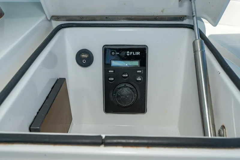 Stay Salty Yacht Photos Pics Control panel on a 2009 Viking 50 Convertible yacht.