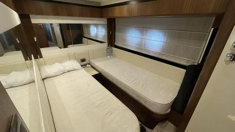 Grace Yacht Photos Pics Luxurious cabin interior of 2016 Absolute NAVETTA 58 yacht with twin beds and modern decor.