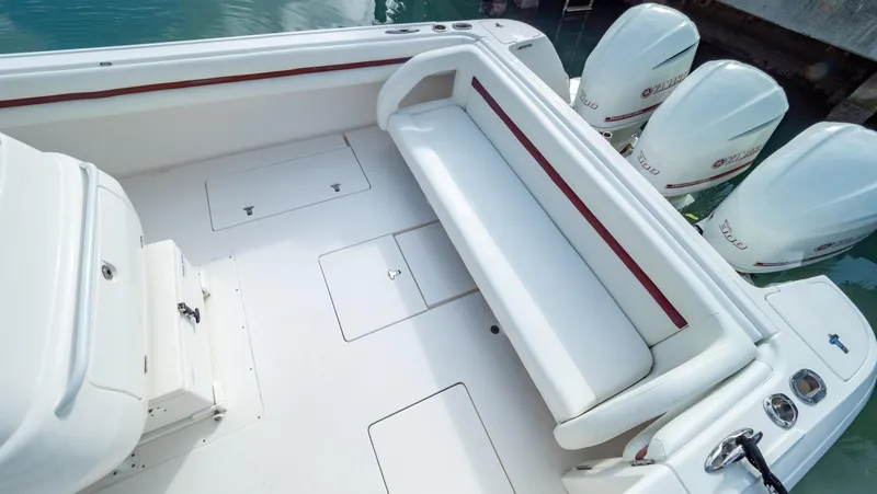  Yacht Photos Pics 2012 Intrepid 400 Center Console boat with spacious seating and triple outboard engines.