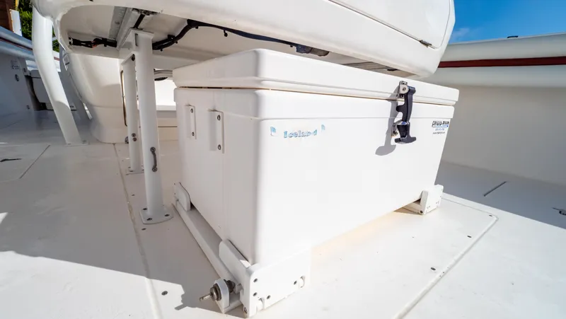  Yacht Photos Pics White storage box on 2012 Intrepid 400 Center Console boat deck.