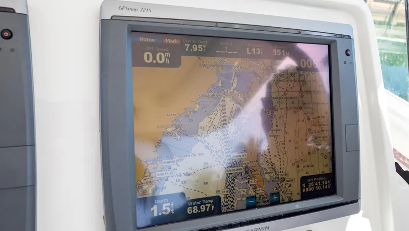  Yacht Photos Pics GPS navigation screen on a 2012 Intrepid 400 Center Console boat.