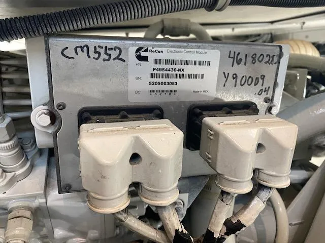 Cost Of Living Yacht Photos Pics Electronic control module in 1985 Bertram 38 Convertible engine compartment.