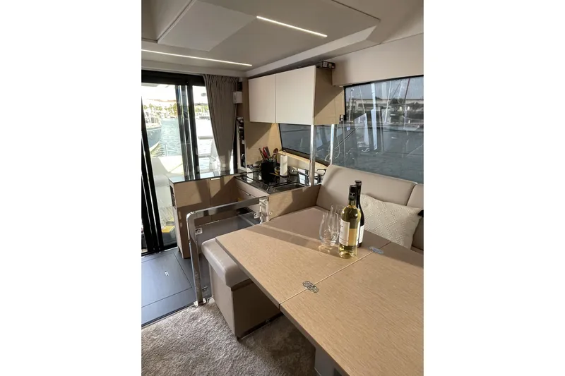  Yacht Photos Pics saloon and galley