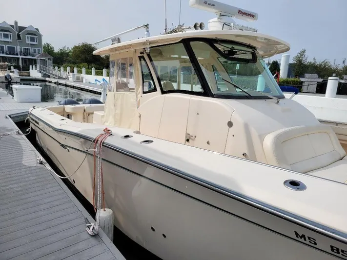  Yacht Photos Pics 2017 Grady-White 376 Canyon boat docked at marina.