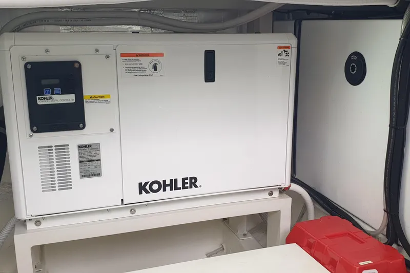 Point Break Yacht Photos Pics Kohler generator in 2021 Bluegame BG 42 yacht engine room.