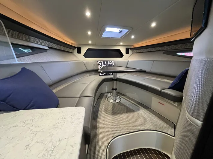  Yacht Photos Pics 2016 Cobalt A40 boat interior with luxurious seating and modern design.