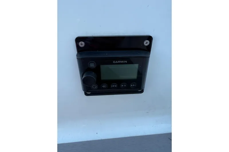  Yacht Photos Pics Garmin device on 2022 Formula 350 Crossover Bowrider OB boat dashboard.