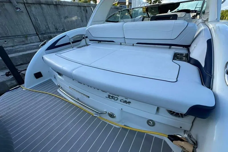  Yacht Photos Pics 2022 Formula 350 Crossover Bowrider OB, spacious seating, sleek design, luxury boat interior.