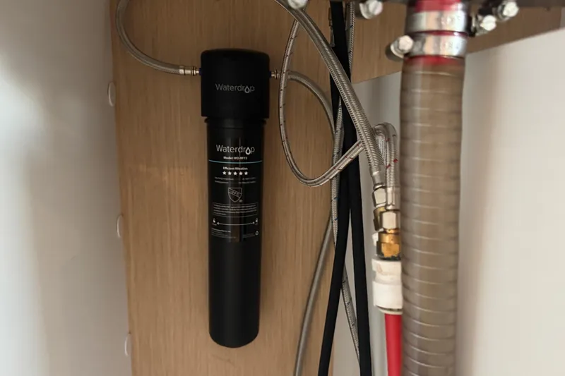 Keizan Yacht Photos Pics Under-sink water filter installation with Waterdrop model, featuring NEEL 43, 2023.