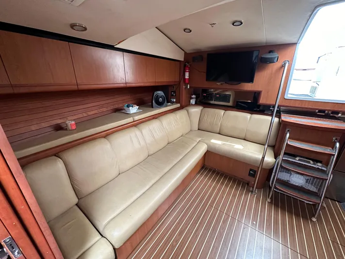 Aubreezy Yacht Photos Pics Luxurious interior of 2007 Luhrs 41 Express yacht with leather seating and modern amenities.