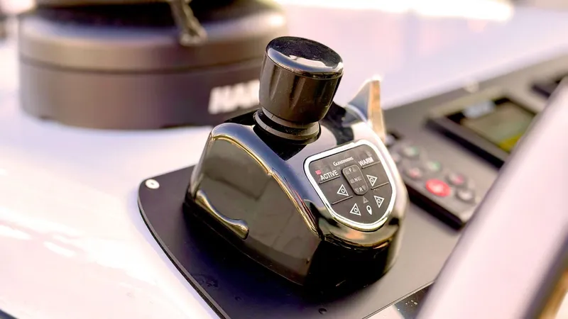  Yacht Photos Pics Control panel of 2025 Vaan R5 yacht with joystick and buttons.