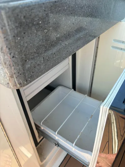  Yacht Photos Pics Open refrigerator drawer on 2013 Sea Ray 330 Sundancer boat.