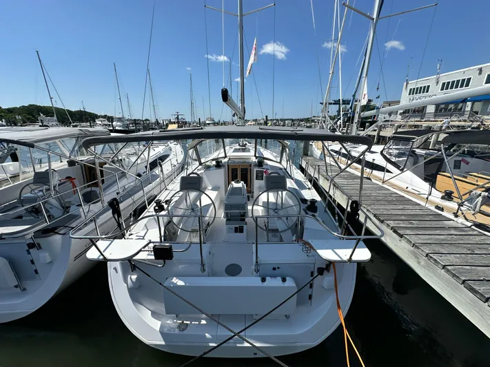 C426 #115 Yacht Photos Pics 2025 Catalina 426 sailboat docked at marina, clear sky, modern design.