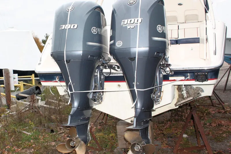  Yacht Photos Pics 2013 Pursuit ST 310 Sport boat with twin Yamaha 300 V6 outboard engines.