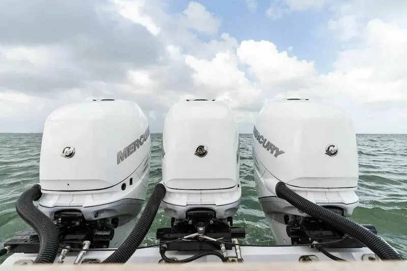 Surreel Yacht Photos Pics Triple Mercury outboard engines on a 2016 Bonadeo 37 Custom Carolina YT WalkAround boat.