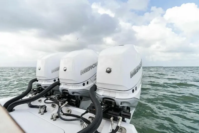 Surreel Yacht Photos Pics Triple Mercury outboard engines on a 2016 Bonadeo 37 Custom Carolina YT WalkAround boat.