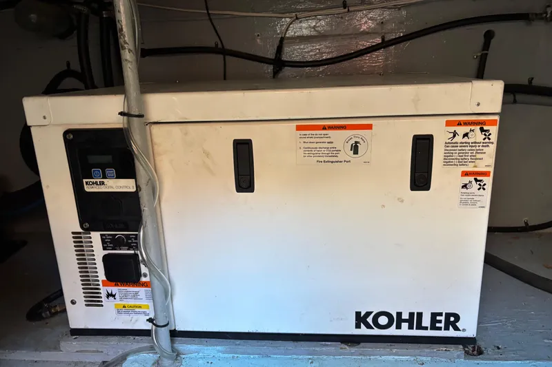  Yacht Photos Pics Kohler generator in 1985 Egg Harbor 37 Tournament boat engine room.