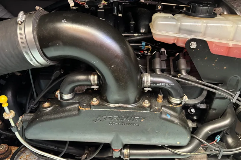  Yacht Photos Pics Engine of 1985 Egg Harbor 37 Tournament boat, featuring Mercury MerCruiser components.