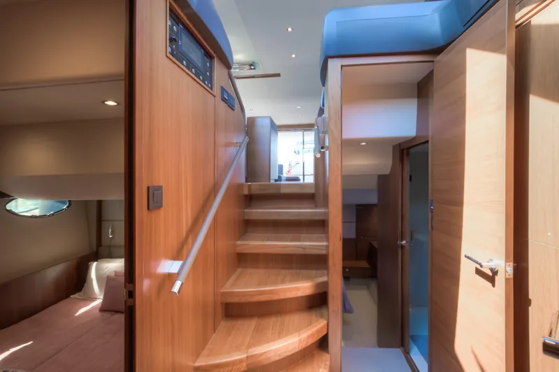 Forge Ahead Yacht Photos Pics Princess 60 FORGE AHEAD - Stairs to Lower Deck