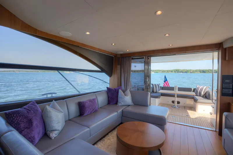 Forge Ahead Yacht Photos Pics Princess 60 FORGE AHEAD - Aft Deck View From Salon