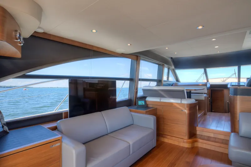 Forge Ahead Yacht Photos Pics Princess 60 FORGE AHEAD - Salon Seating & TV