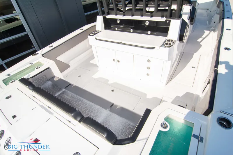  Yacht Photos Pics 2023 Hayaari Marine H44Z boat interior with seating and storage compartments.