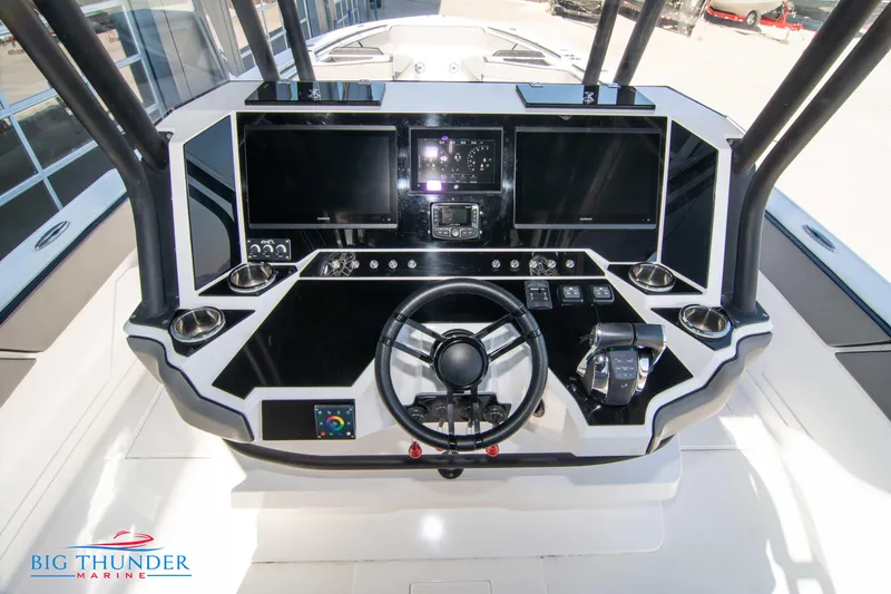  Yacht Photos Pics 2023 Hayaari Marine H44Z boat dashboard with advanced navigation systems.