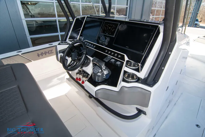  Yacht Photos Pics 2023 Hayaari Marine H44Z boat dashboard with advanced controls and navigation systems.