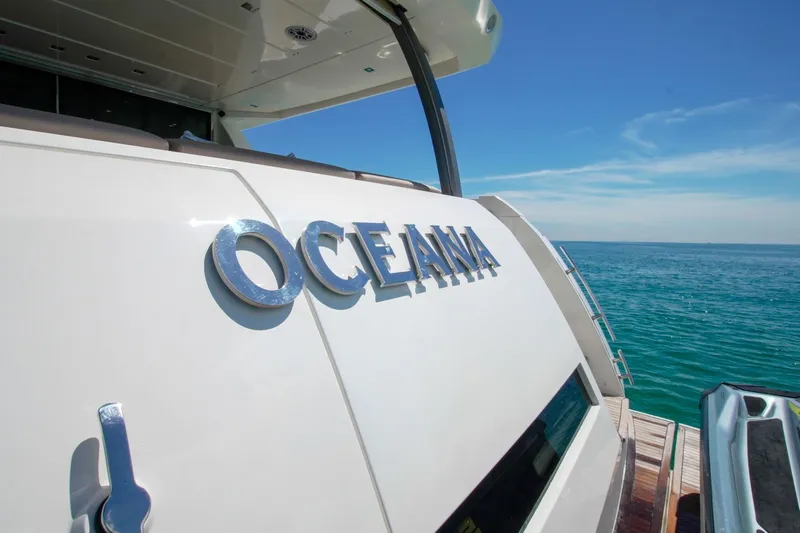 Oceana Yacht Photos Pics Luxury yacht "Oceana" on the ocean, Prestige 750 model, 2015.