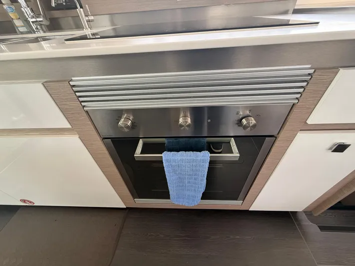 Darla Jay Yacht Photos Pics Modern kitchen oven in 2023 Fountaine Pajot Aura 51 yacht galley.