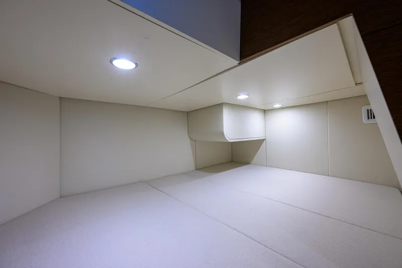 53 Scout Yacht Photos Pics 2021 Scout 530 LXF cabin interior with modern lighting and sleek design.