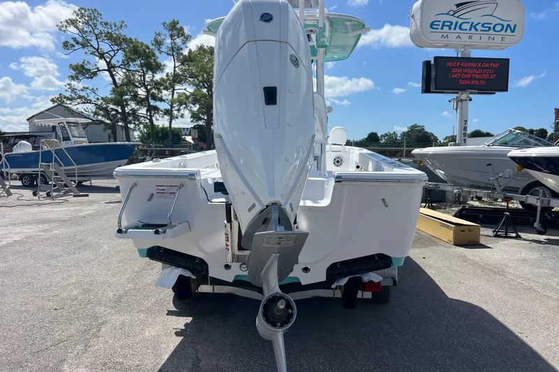  Yacht Photos Pics 2026 Sportsman Masters 247 Bay Boat displayed at Erickson Marine dealership.