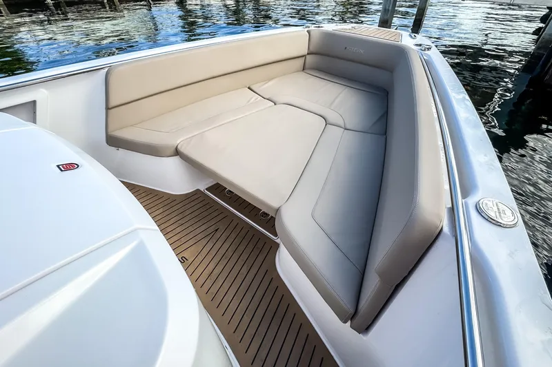  Yacht Photos Pics Luxurious seating area on the STERK 31 boat, year 2025.
