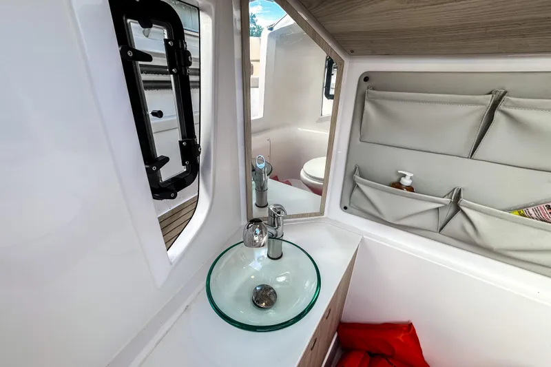  Yacht Photos Pics Modern bathroom in STERK 31 motorhome, year 2025.
