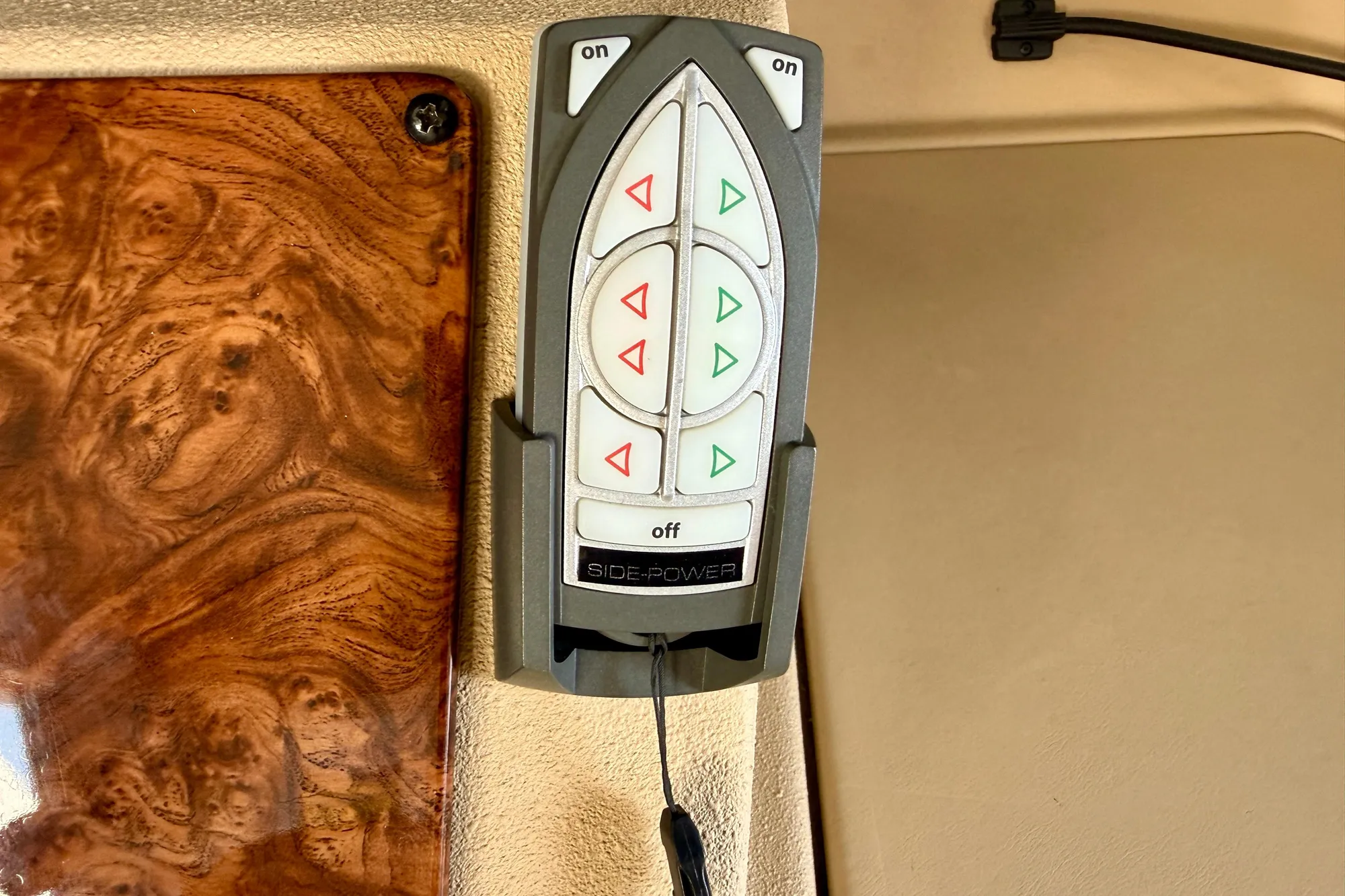 Remote control for Side-Power thruster on 2004 Meridian 490 Pilothouse yacht.