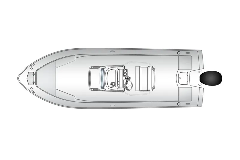  Yacht Photos Pics Manufacturer Provided Image: Top view of 2023 Everglades 243 Center Console boat layout.