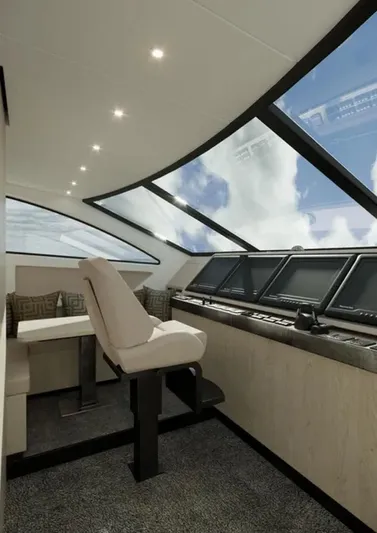 Tureddi 92 Yacht Photos Pics Luxurious Tureddi 92 yacht interior, featuring modern helm and seating, 2026 model.