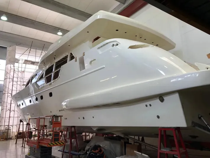 Tureddi 92 Yacht Photos Pics Tureddi 92 yacht under construction in a shipyard, 2026 model.