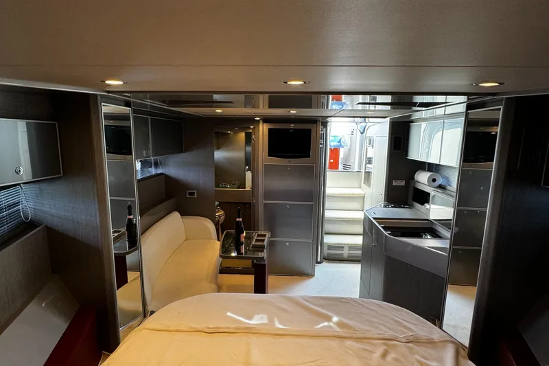 Sea Sea Yacht Photos Pics Luxurious interior of 2013 Riva Rivarama Super yacht with modern amenities and elegant design.