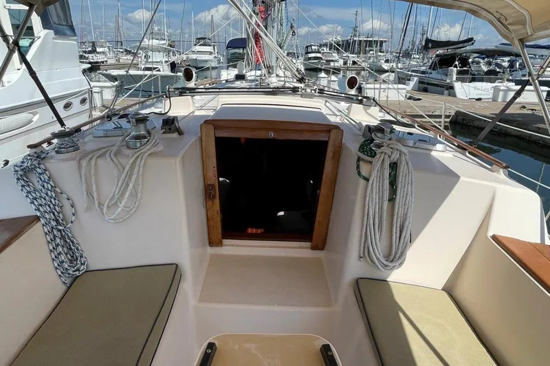 Dream Flower Yacht Photos Pics 1995 Island Packet 40 companionway