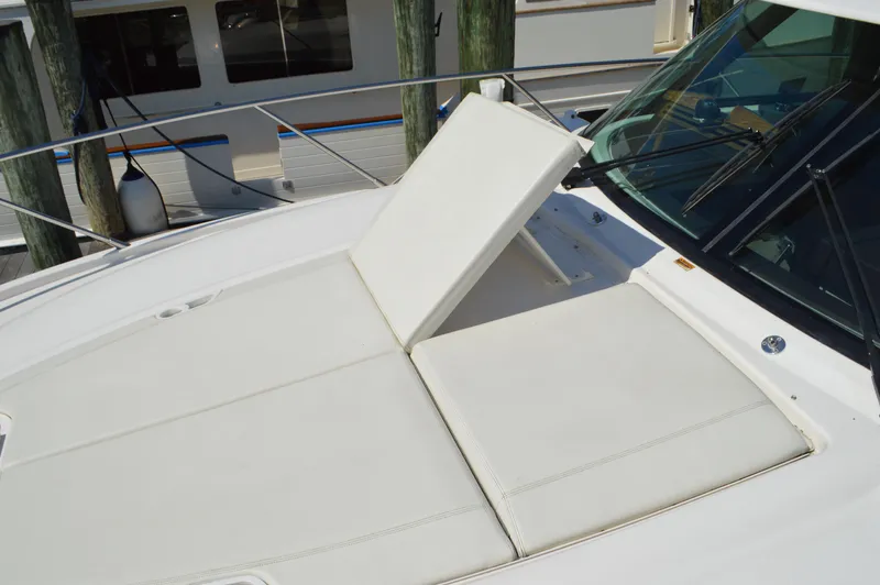 Andros Yacht Photos Pics 2016 Tiara Yachts C44 Coupe with adjustable sunpad on deck.