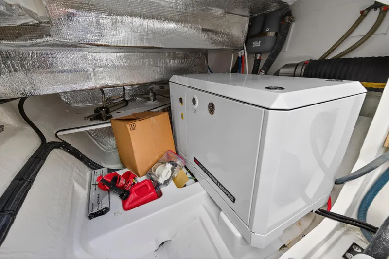  Yacht Photos Pics Engine room of 2024 Leopard 46 Powercat with generator and equipment.