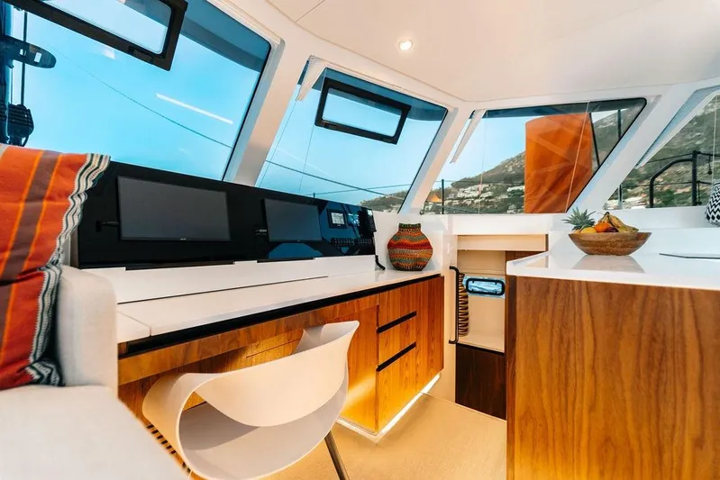  Yacht Photos Pics Modern interior of Balance 502 yacht, featuring sleek design and panoramic windows, 2027 model.