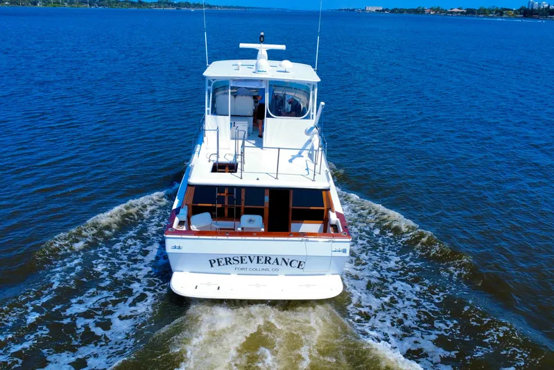 Perseverance Yacht Photos Pics 1989 Bayliner 4588 Motoryacht "Perseverance" cruising on open water.