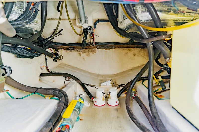  Yacht Photos Pics 2017 Cobia 344 Center Console boat interior wiring and plumbing system.