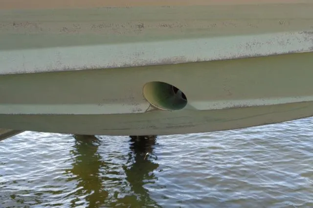  Yacht Photos Pics 2020 Intrepid 345 Nomad FE hull with bow thruster in water.