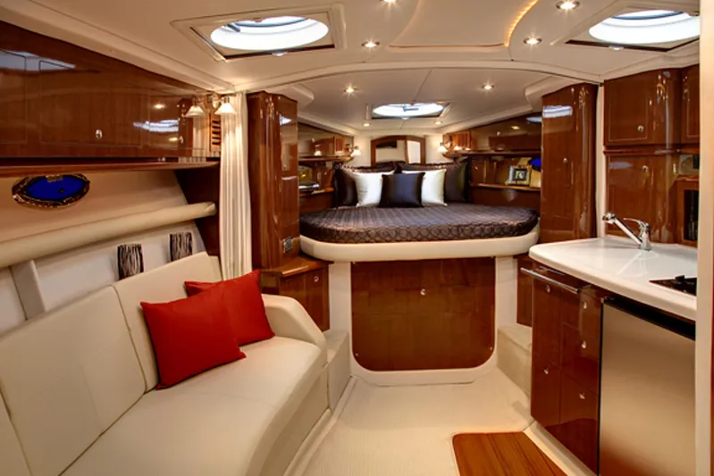  Yacht Photos Pics Manufacturer Provided Image: Luxurious interior of 2013 Four Winns Vista 375 yacht with modern amenities.