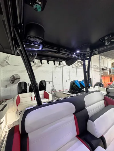  Yacht Photos Pics 2020 Nor-Tech 390 Sport Center Console interior with modern seating and sleek design.