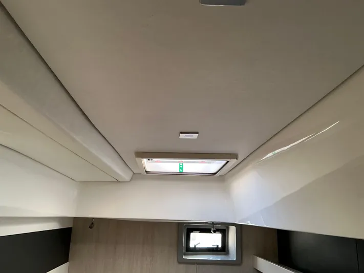 The Dance Yacht Photos Pics Interior ceiling view of 2019 Leopard 51 Powercat, featuring sleek design and modern lighting.