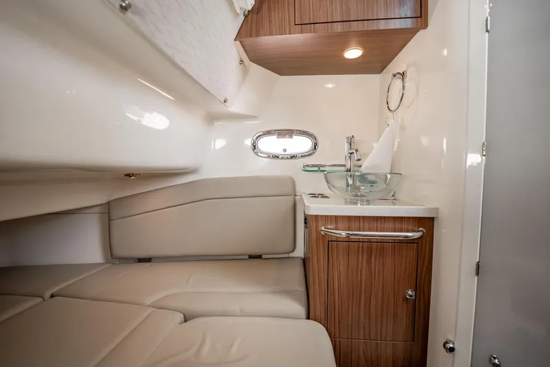 Crushed It Yacht Photos Pics Luxurious interior of 2018 Boston Whaler 380 Outrage with modern amenities.